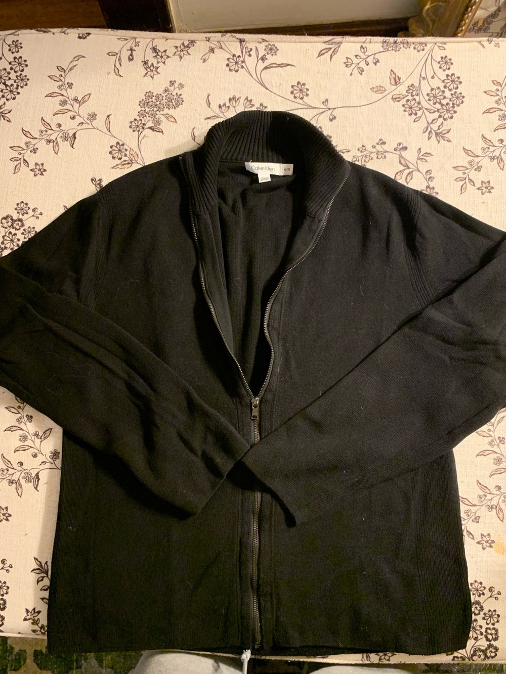 Calvin Klein Men's Black Zip-Up Knit Sweater